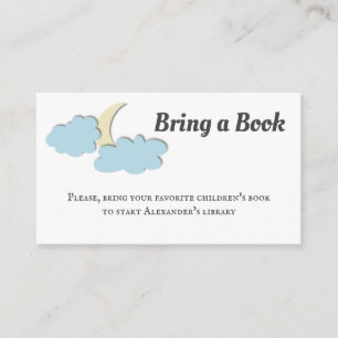 Modern Sky with Moon White Neutral Diaper Raffle Enclosure Card