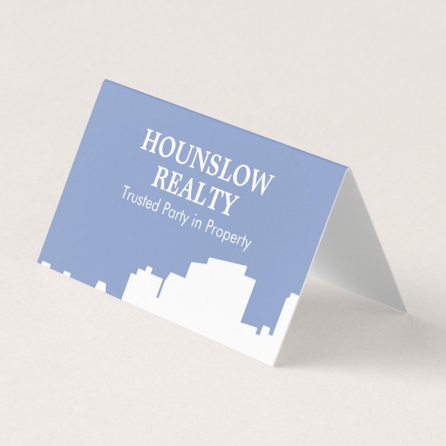 Modern Skyline Folded Business Card (Front)