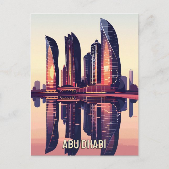 Modern Skyline of Abu Dhabi Postcard (Front)