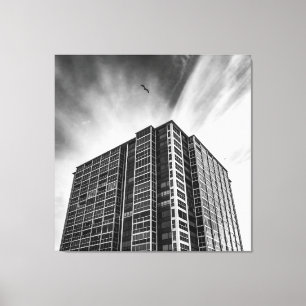 Modern Skyscraper Canvas Black and White Wall Art