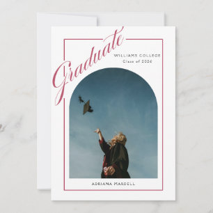 Modern Slanted Script Graduation Announcement