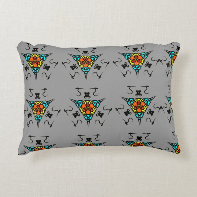 "Modern Slate Mandala" Decorative Cushion (Front)