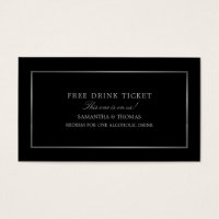 Modern & Sleek, Black & Silver, Free Drink Ticket