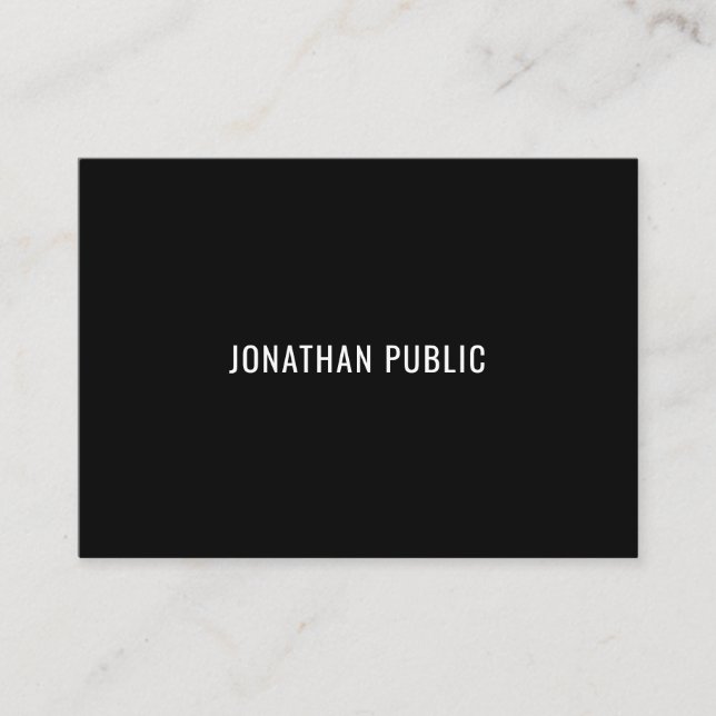 Modern Sleek Black White Trendy Chic Template Business Card (Front)