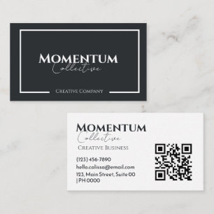 Modern Sleek Black White Typography Professional Business Card