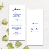 Modern Sleek Bright Blue Handwriting Font Wedding