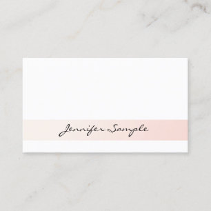 Modern Sleek Chic Design Trendy Blush Pink White Business Card