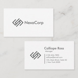 Modern Sleek Clean Monochrome Geometric Bold  Business Card