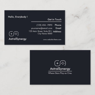 Modern Sleek Dark Clean Minimalist E Sports Business Card