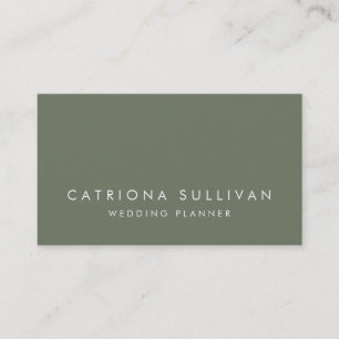 Modern Sleek Elegant Taupe Green Business Card