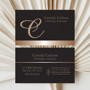 Modern & Sleek Initial Monogram Generic  Business Card