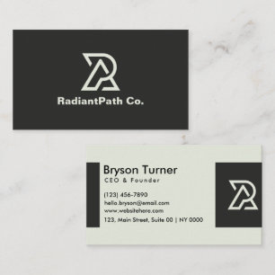 Modern Sleek Professional Bold Black White Clean Business Card
