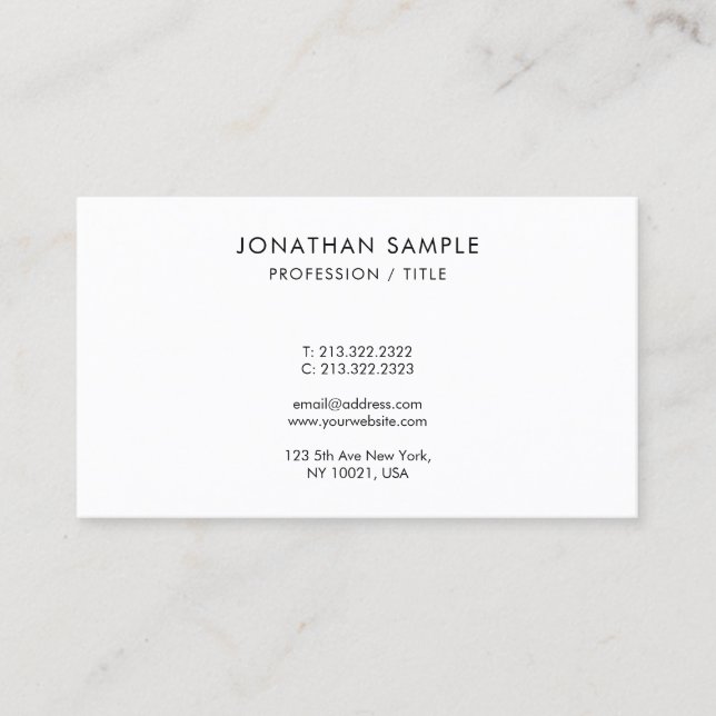 Modern Sleek Simple Design Template Monogram Business Card (Front)