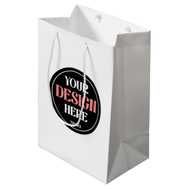 Modern, Sleek, stylish, & Customisable Medium Gift Bag (Front Angled)