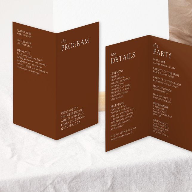 Modern & Sleek Typography Wedding Program (Creator Uploaded)
