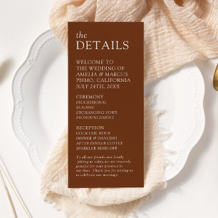 Modern & Sleek Typography Wedding Program Rack Card