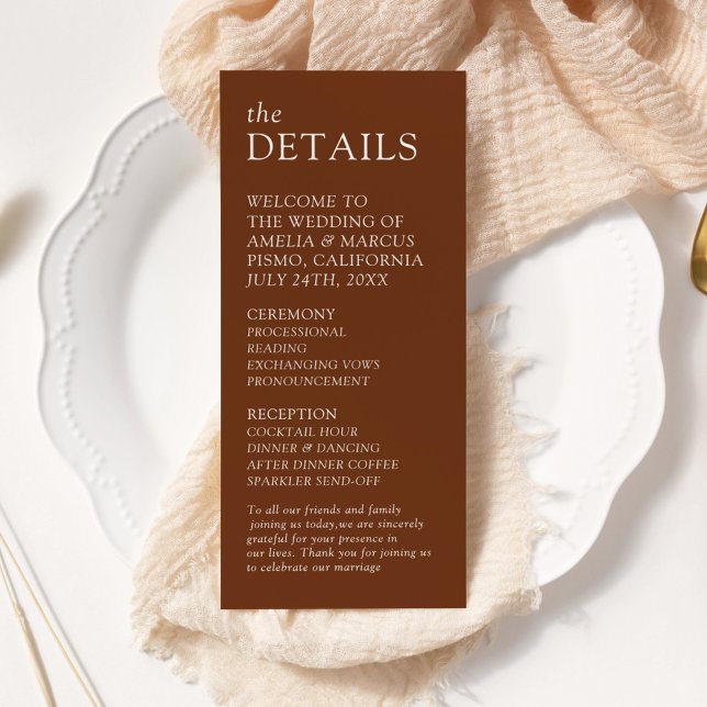 Modern & Sleek Typography Wedding Program Rack Card (Creator Uploaded)