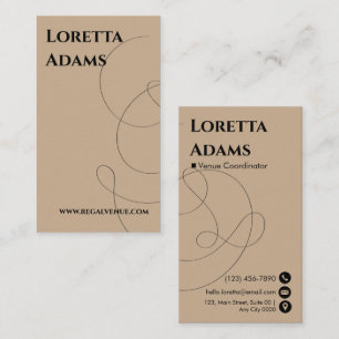 Modern Sleek Warm Taupe Elegant Black Typography Business Card