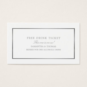 Modern & Sleek, White & Silver, Free Drink Ticket