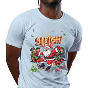 Modern Sleight All Day Christmas Santa and Crew T-Shirt