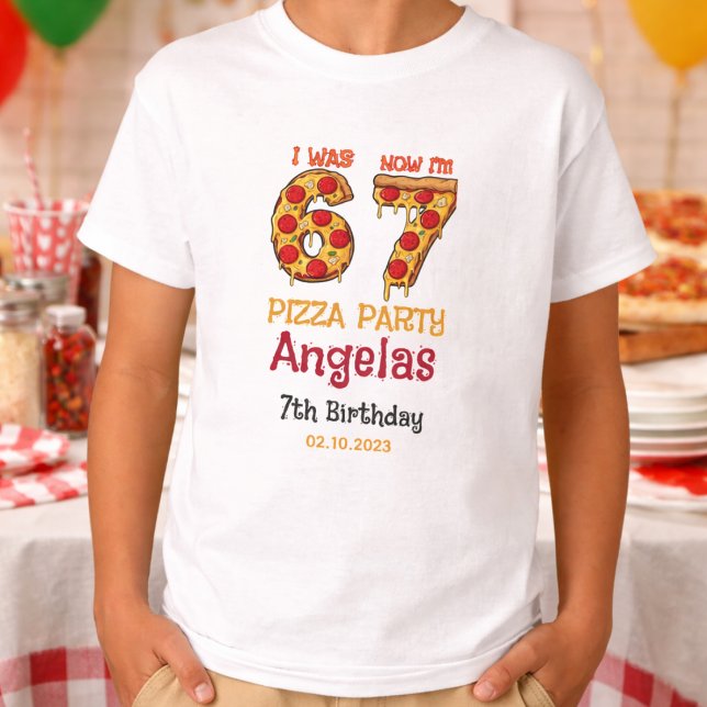 Modern Slice Slice Boy Six Seven Birthday Party T-Shirt (Modern Slice Slice Boy Six Seven Birthday Party T-Shirt)