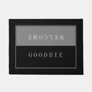 Modern Slick Black And grey-Welcome Goodbye Doormat