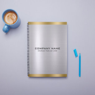 Modern Slick Silver & Gold Metallic Texture  Notebook
