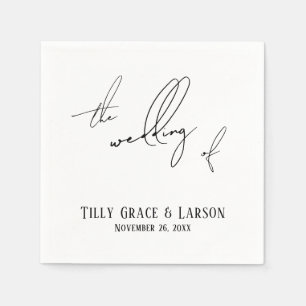 Modern Slim Handwriting Simple The Wedding of Napkin