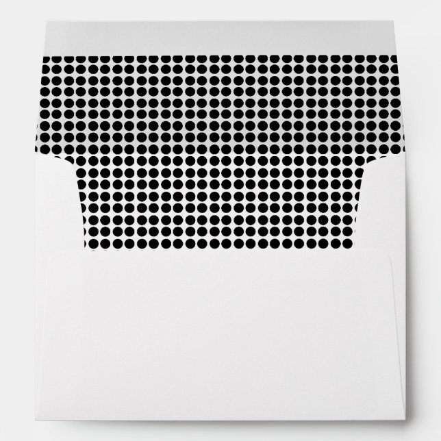 Modern Small Black Dots Pattern Envelope (Back (Bottom))