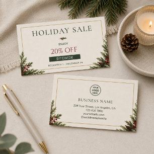 Modern Small Business Christmas Discount Card