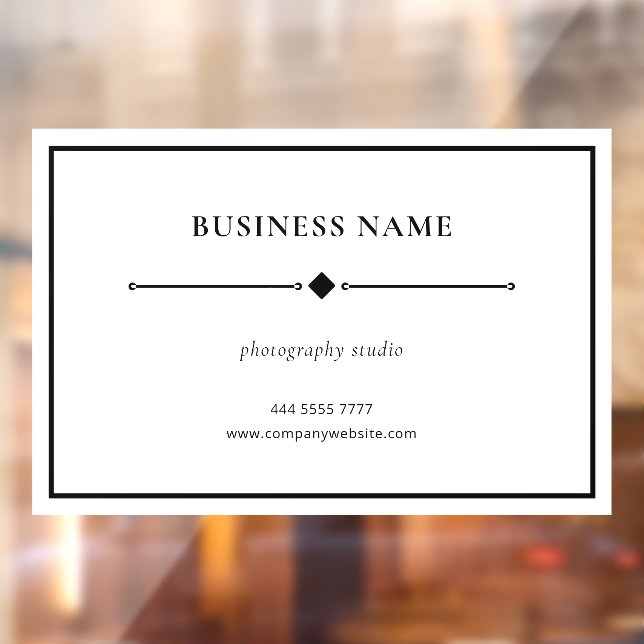 Modern Small Business Name Black Frame on White (Sheet 2)