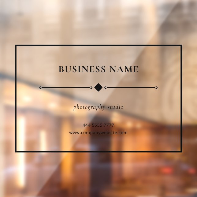 Modern Small Business Name Black Frame Transparent (Sheet 2)