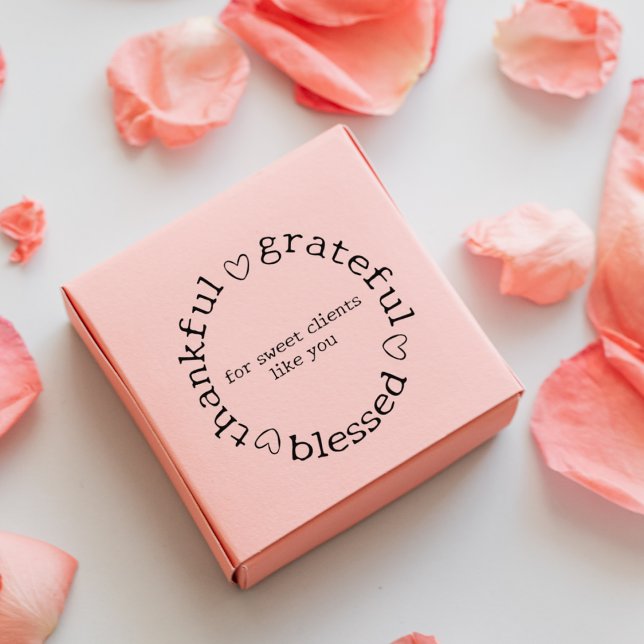 Modern Small Business Thank You, Custom Message Rubber Stamp (Creator Uploaded)