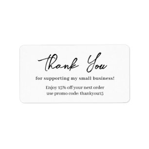 Modern Small Business Thank You Script Packaging Label