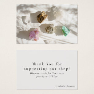Modern small crystal shop thank you, discount card