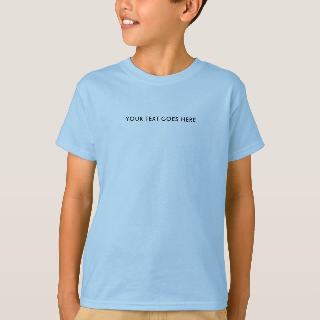 Modern Small Font Template Custom Kids Boys Simple T-Shirt (Front)