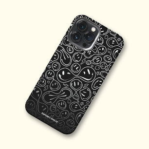 Modern Smile Smiling Face Pattern Custom Name iPhone 13 Pro Max Case