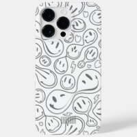 Modern Smiling Face Smile Pattern Stylish White