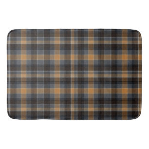 Modern Smokey Amber Tartan Plaid Bath Mat