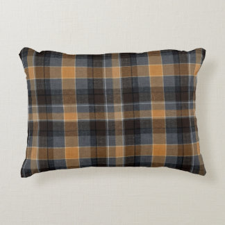 Modern Smokey Amber Tartan Plaid Decorative Cushion