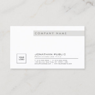 Modern Smooth Stylish Company Tasteful Logo Plain Business Card