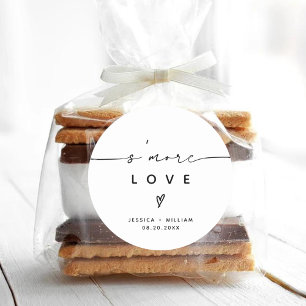 Modern S'mores Wedding Party Favour Kit Classic Ro Round Sticker