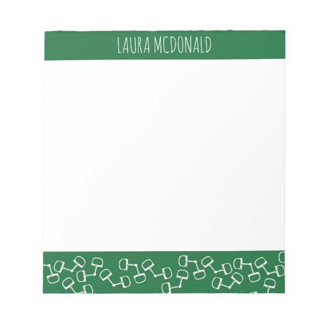 Modern Snaffle Bit Horse Notepad - Hunter (Front)