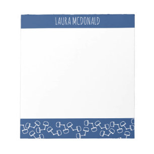 Modern Snaffle Bit Horse Notepad - Navy