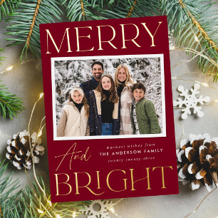 Modern Snapshot Cranberry Merry and Bright Photo