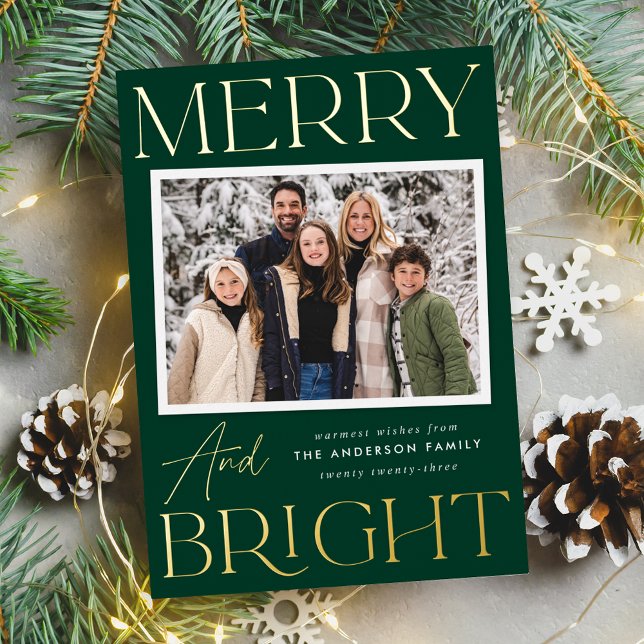 Modern Snapshot Merry and Bright Photo (Creator Uploaded)