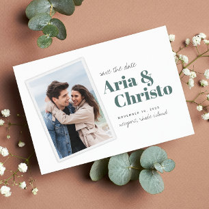 Modern Snapshot   Vertical Photo Save The Date