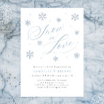 Modern Snow in Love Bridal Shower Invitation<br><div class="desc">Embrace the magic of winter with our Modern Snow in Love Bridal Shower Invitation. The delicate design features scattered silver and light blue snowflakes adorned with small pearl accents, creating a chic and elegant look. This invitation brings together the beauty of winter in a refined and sophisticated way, perfect for...</div>