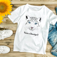 Modern Snow Leopard Drawing Fierce is Beautiful