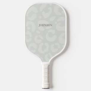 Modern Snow Leopard Skin Pattern Pickleball Paddle